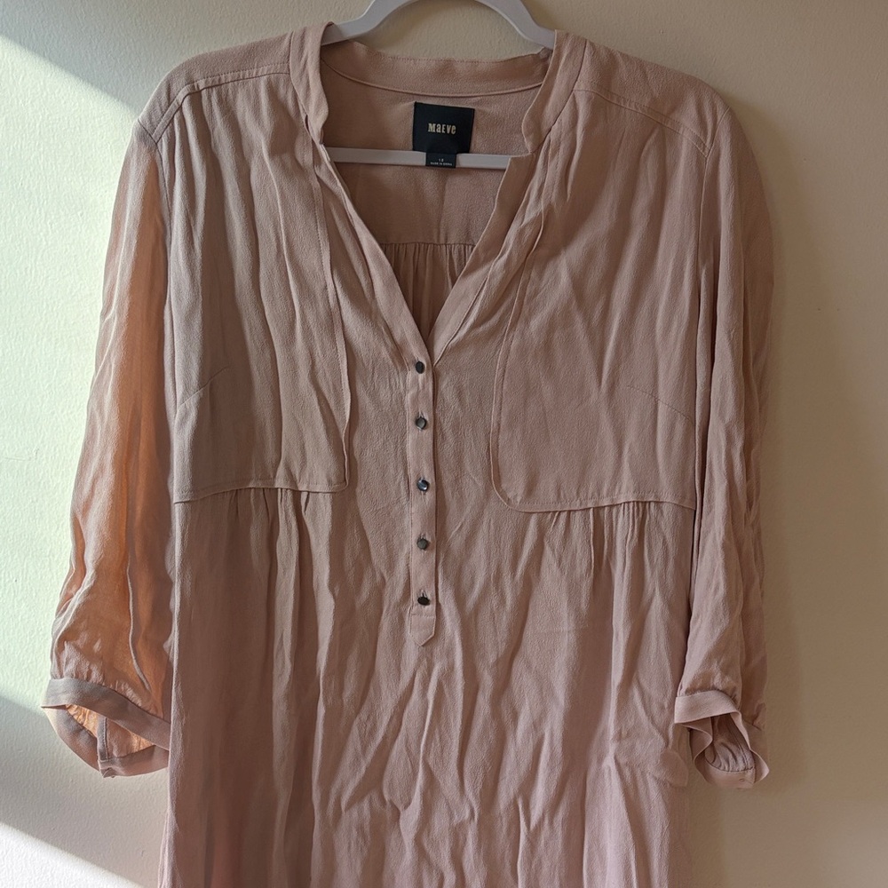 Maeve Blush Button-Down Dress